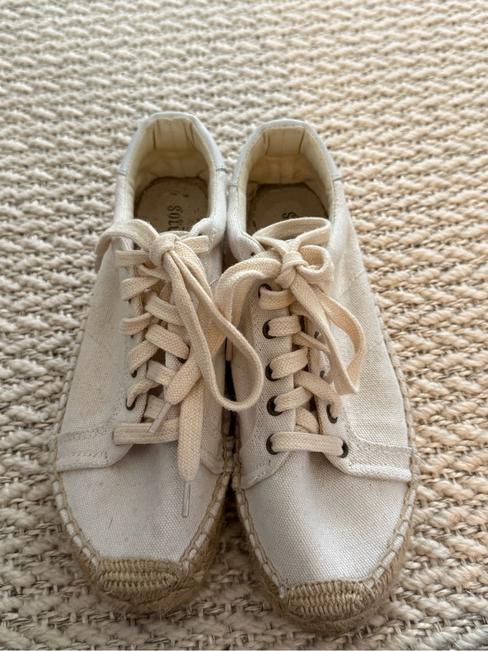Soludos Women's Canvas Espadrille Sneakers in Cream